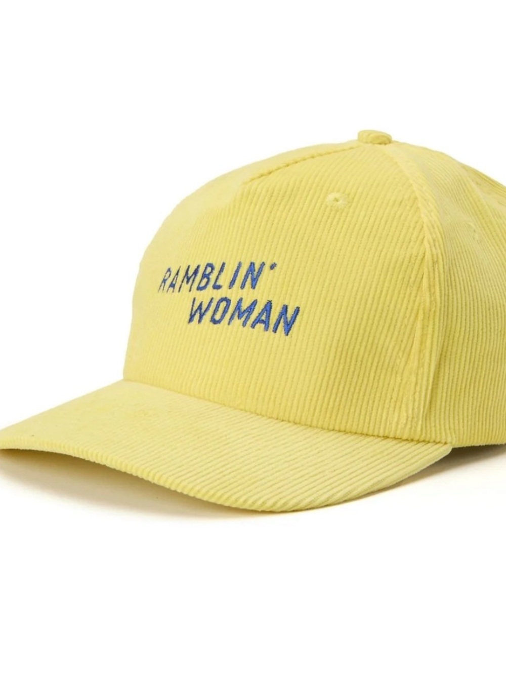 Ramblin' Woman Embroidered Corduroy Cap - Yellow
